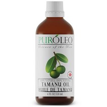 PUROLEO PURÓLEO 타마누 오일 100% 순수 113.4g(4온스) 인증 USDA 유기농 | 모발 및 얼굴용 천연 냉압착 비정제 스포이드가 있는 프리미엄 포장 25125, 4 Fl Oz (Pack of 1)