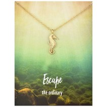 진주 펜던트 여성 순금 목걸이 여성을 위한 귀여운 자매 친구 날개 나비 고양이 카드 주얼리 선물, [03] Hippocampus, [01] Silver