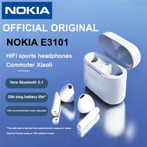 노키아 E3101 블루투스 TWS 헤드폰 무선 Fone 이어폰 소음 감소 듀얼 마이크, Black and Case TW13