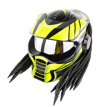 클래식 헬멧 프레데터 헬멧 오토바이 플립 업 풀 페이스 레트로 카스코 모토 M L, 06 Moto Helmet