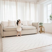 17T 프로비 에코 양면 대형 놀이방매트 200x150cm (4종/택1), 02.프로비 헤링본화이트 200x150x1.7