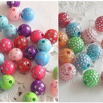 한지붕샵 비즈 비즈재료 수공예 팔찌만들기 반짝이원형비즈, 1팩, 02번8mm(35알)