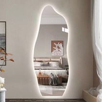 비정형 전신거울 LED 와이드 피팅거울 옷가게, 벽걸이형 150x40 삼색 조광 고화질 방폭
