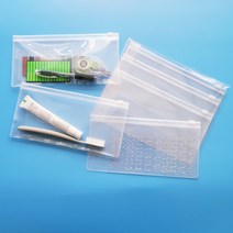 pvc 투명 사각 슬라이드 지퍼백 파우치 3개, 파우치 5개