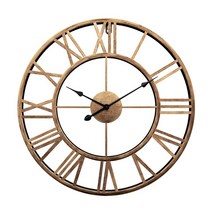 라이프공방 로마 엔틱 벽시계무소음 벽걸이시계아날로그, 빈티지골드