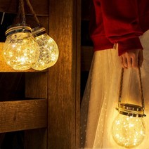 태양충전 반딧불램프 감성캠핑 조명 정원등 LED램프, 옐로우, 오로라