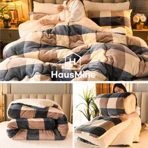 hausmine 양모이불 양털이불 물빨래 가능 두꺼운 겨울용 모든 사이즈, 네모로직