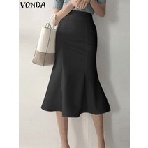 VONDA 여성 캐주얼 머메이드 스커트
