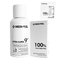 [메디필] NEW 엑스트라 슈퍼9 플러스 모공 스케일링 250ml+퓨어 코튼 패드 40매, 1개