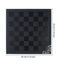 8x8 그리드 미세 인쇄 체스 판 PVC 국제 체스 바둑판 매트 재미있는 가족 연동 전략 게임, 30 cm-dark blue
