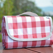 피크닉 양면 방수 휴대용 돗자리 매트, 레드