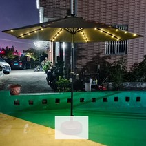 노감성 편의점 차단 테이블 포차 테라스 카페 루프탑 옥상 휴게실 2.7m 캐주얼 베이지 워터프루프 B 항풍 CLV19, AA.태양광 램프 비드 모델: 1개의 원형 2.7m 단