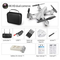 드론 촬영 XT6 RC 헬리콥터 선물 FPV VR 미니 4K HD Rtf 전문 항공 사진 접이식 쿼드콥터 듀얼 카메라 도매, WH4K Dual BAG