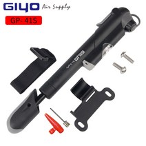 GIYO-AV/FV 밸브 자전거 펌프 어댑터 MTB 도로 자전거 펌프 게이지 포함 미니 사이클링 펌프 Presta Schrader 타이어 자전거 공기 팽창기, GP41S 블랙