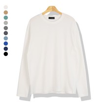 오마보이 남성용 10컬러 특양면 무지 긴팔 라운드 티셔츠