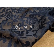 패브릭제이 꽃무늬 플라워 네프 사틴 번아웃 원단 FJ-263