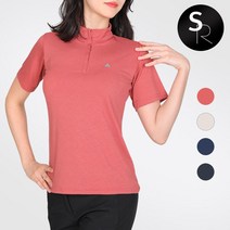 [스타일랑] 산들바람 여성 여름용 들러붙지 않아 시원한 아이스 반팔 집업티_빅사이즈 등산복 작업복 냉감