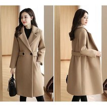 여성 캐시미어 코트 핸드메이드 하프 모직 코트 여성 가을겨울코트