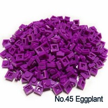 더치커피 메이커 Smartable 플레이트 1x1 빌딩 블록 MOC 부품 DIY 로고 픽셀 아트 QR 코드 벽돌 모자이크, 45 Eggplant 45