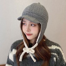 [사은품증정] 여성 귀달이모자 겨울 털모자 군밤 골프 귀도리 방한모 트루퍼햇