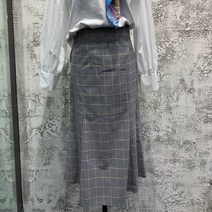 시슬리 체크롱스커트 SASK02911