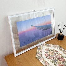 [바보사랑] 투명액자58CmX38Cm_비행기와하늘풍경, 이미지선택/프레임선택:이미지2/화이트