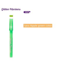 1pcs 반짝이 마커 펜 블 링 색상 1mm 물 기반 자외선 방지 드로잉 그림 하이라이트 앨범 디자인 아트 F848, 04 1pcs Apple green