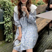 [랜덤플레이] 샤랄라 넥 카라 꽃무늬 원피스
