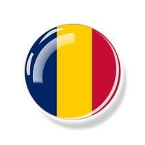 국가 국기 에티오피아 에리트레아 소말리아 지부티 케냐 탄자니아 우간다 르완다 부룬디 세이셸 30mm 유리 냉장고 자석 장식, Chad