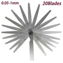 필러 게이지 미터법 크기 0.04-0.88mm 두께 세트 밸브 엽상 점화 플러그 간격 측정 32 개 17, 02 20 blades