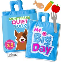 Curious Columbus Quiet Book. My Big Day 유아용 몬테소리 장난감. 교육용 장난감 패브릭 비지북. 감각, 한개옵션0