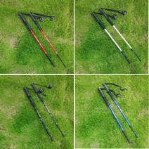 초경량 4단 접이식 등산스틱 (1+1)총 2대 두랄루민 등산용 지팡이, 메탈 블루((1+1)