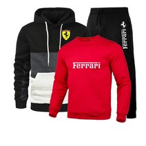 남성용 패치워크 운동복 세트 후드 의류 캐주얼 루즈 스트리트 의류 남성 패션 가을 및 겨울 코트 바지, 143.24 - XXL