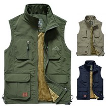 국내배송 남자 겨울 발열조끼 안감 융털 낚시조끼 겨울 등산 보온조끼 아웃도어 레저용, XXL(110), 카키(국내배송)