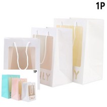 ONLY 투명창 쇼핑백 1P 쇼핑백디자인 며느리생일선물 튼튼한쇼핑백, 대 - 민트