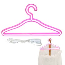 행거 까사미아헹거 네온 사인 옷걸이 led 가벼운 의류 옷걸이 방 장식 옷 스탠드 전원, 백색광
