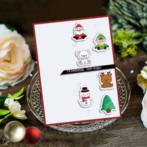 LZBRDY 16.5 x 21.4cm 크리스마스 양말 트리 눈사람 산타클로스 곰 투명 스탬프 및 다이 세트 카드 제작 스크랩북 노엘 소원 단어