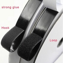 밴드실러 밴딩기 포장기계 162025303850 1 접착 후크 루프 패스너 테이프, 38mm 블랙, 1m
