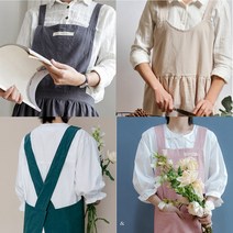 북유럽감성 린넨원피스앞치마 조끼형 원피스형 유치원 어린이집앞치마 학원공방 꽃집 카페 바리스타, 블루, D타입