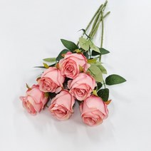 장미 조화 꽃다발 6송이, 핑크_6송이