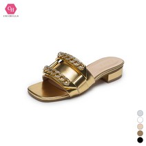 시크힐즈 스퀘어 체인 포인트 슬리퍼 샌들 01323