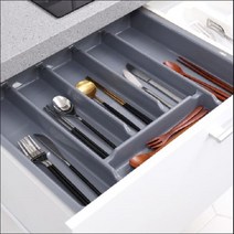 [리빙유] 주방 싱크대 서랍칸막이 정리 new수저 분리 정리함 600용, 그레이, 1개