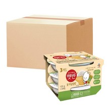 CJ제일제당 햇반 유기농쌀밥 130g x 3개 12묶음 맛있는 밥 즉석 백미 지은 밥 한끼 식사 작은 공기 오가닉 간편식 혼밥 메뉴 음식