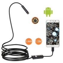 내시경 카메라 5.5mm 1/1.5/2m 7m 렌즈 HD 480P USB OTG 뱀 방수 검사 파이프 안드로이드 전화용 보어스코프 124030, 7mm 1m