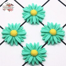 인테리어 소품 기발한아이디어상품 수입 20pcs 26mm 혼합 색상 데이지 꽃 수지 플랫백 카보 숑 diy 보석전화 장식 아트 액세서리 구멍 없음, 블루 20pcs