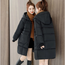 Momolatti 데일리 루즈핏 후드 롱패딩 패딩점퍼