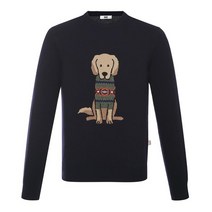 닥스셔츠 울 100 강아지 인타샤 풀오버 니트 네이비 DJW1SWRL101N1