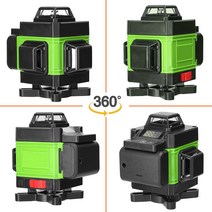 정확한 레이저 레벨기 3 셀프 레벨링 머신 4D 16 라인 USB 충전식 리튬 배터리 도구 1.5M 높이 삼각대 스탠드, [01] Blue EU Plug