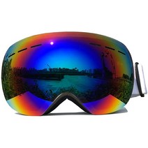 SCOTEEP Ski Goggles OTG Snowboard Goggles Snow Goggles with Anti-Fog UV Protection Double Lens for, A3-white Frame Green Lens Vlt