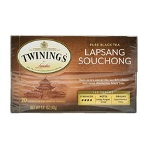 퓨어 블랙 티 차 랍상소우총 20 티백 Twinings, 1개, 2g, 20개입